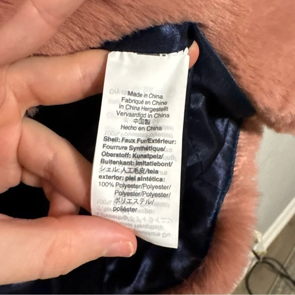 J. Crew Rose Pink Fur Teddy Coat